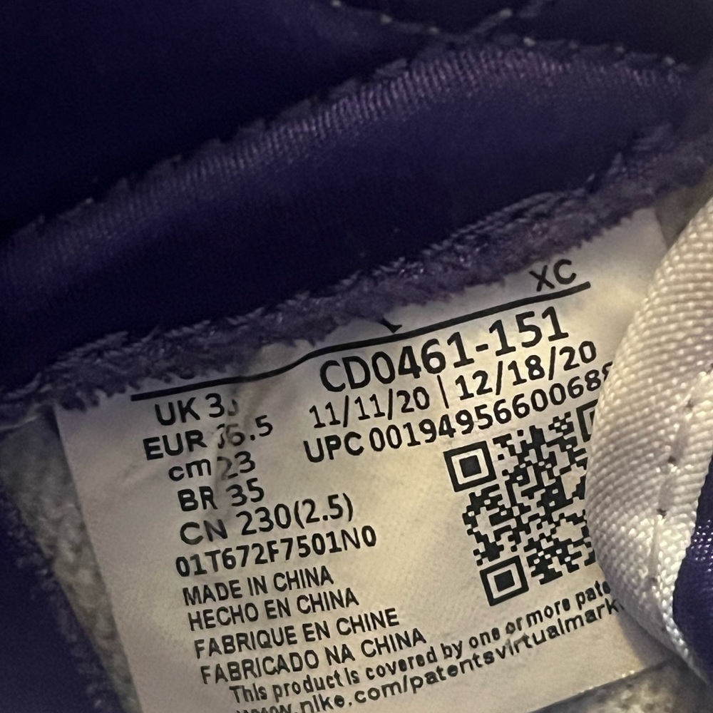 Air Jordan 1 High OG 'Court Purple Sz 6.5 Women - Picture 3 of 11